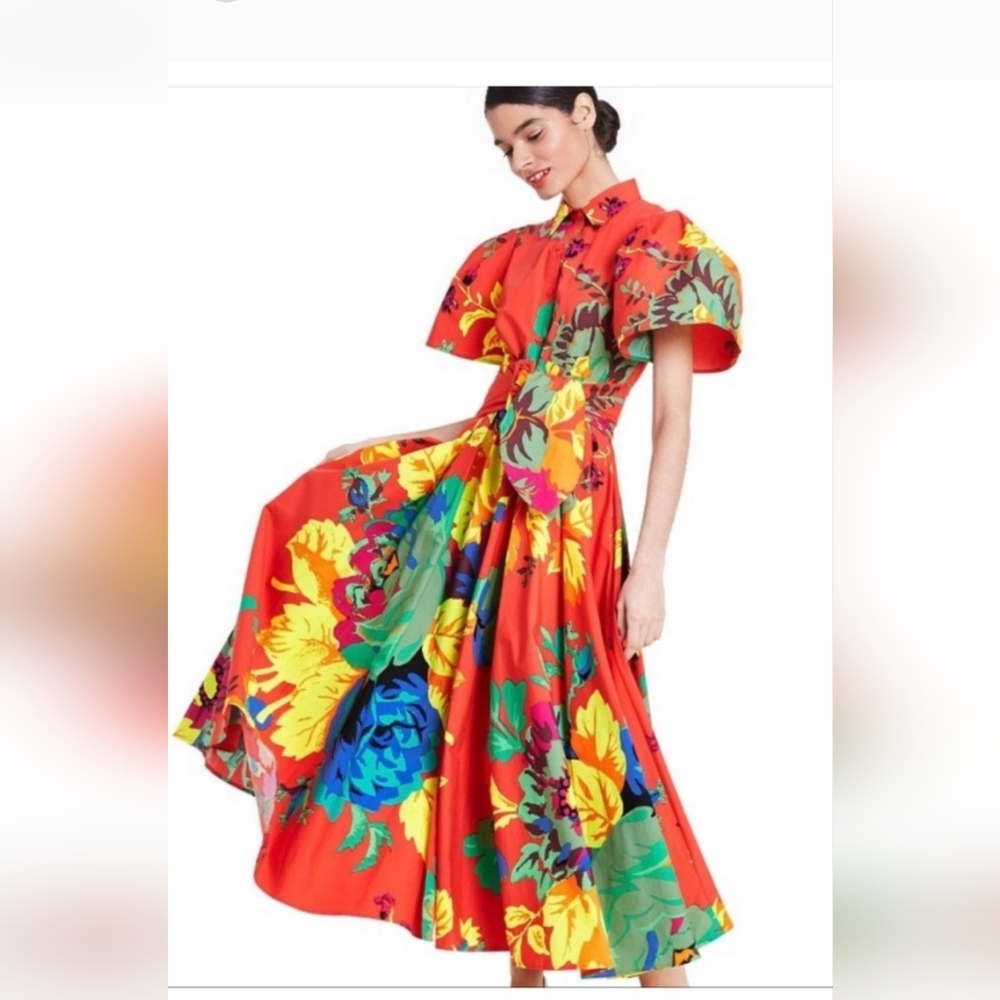 NWT Christopher John Rogers Multicolor Floral Maxi Dress Size 14
